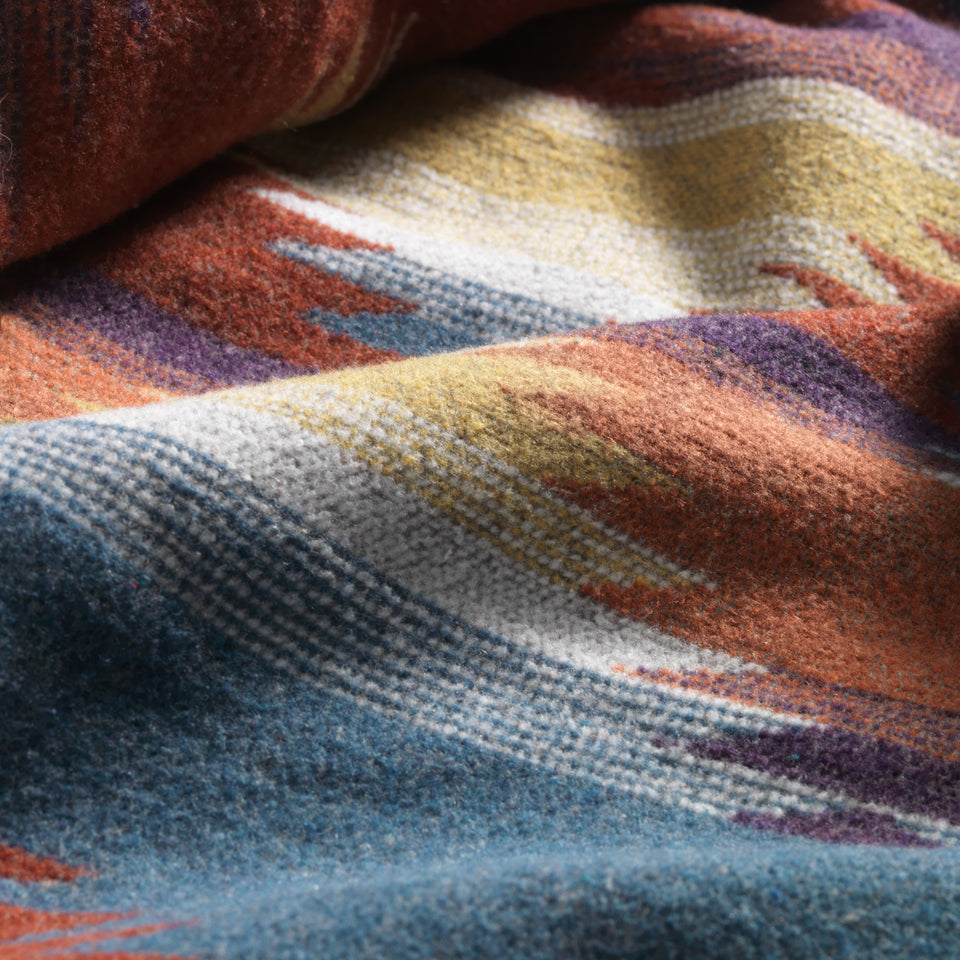 Pendleton woven wool lined outerwear close up