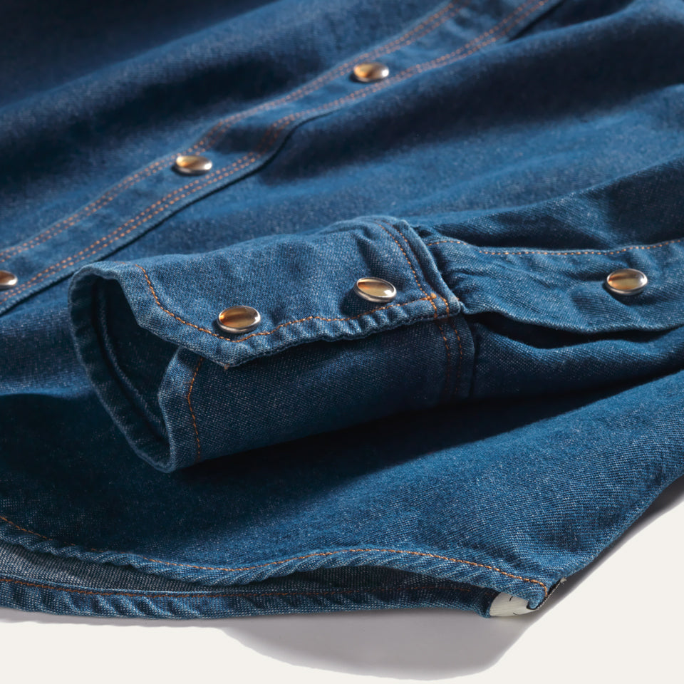 Chambray Western snap shirt by Indigenous Ginew