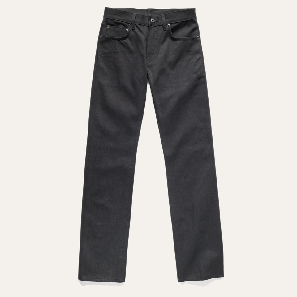 Selvedge denim jean in Black made in USA. by Native American Ginew