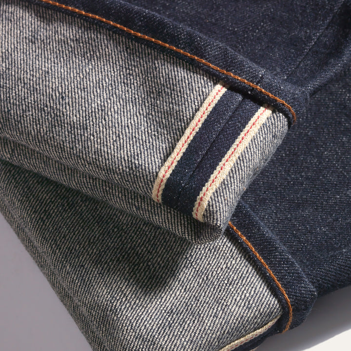 Selvedge ID on Indigo selvedge Japanese denim jeans made in USA by Native American 